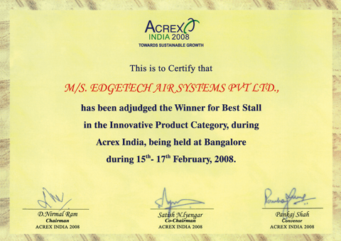 Edgetech Acrex India Best Stall Winner 2008